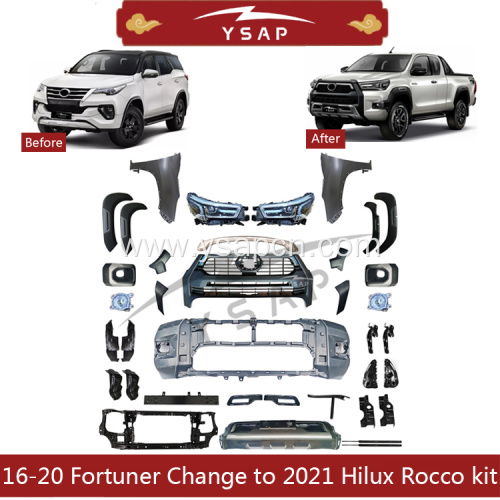 16-20 Fortuner facelift to 2021 Hilux Rocco kit